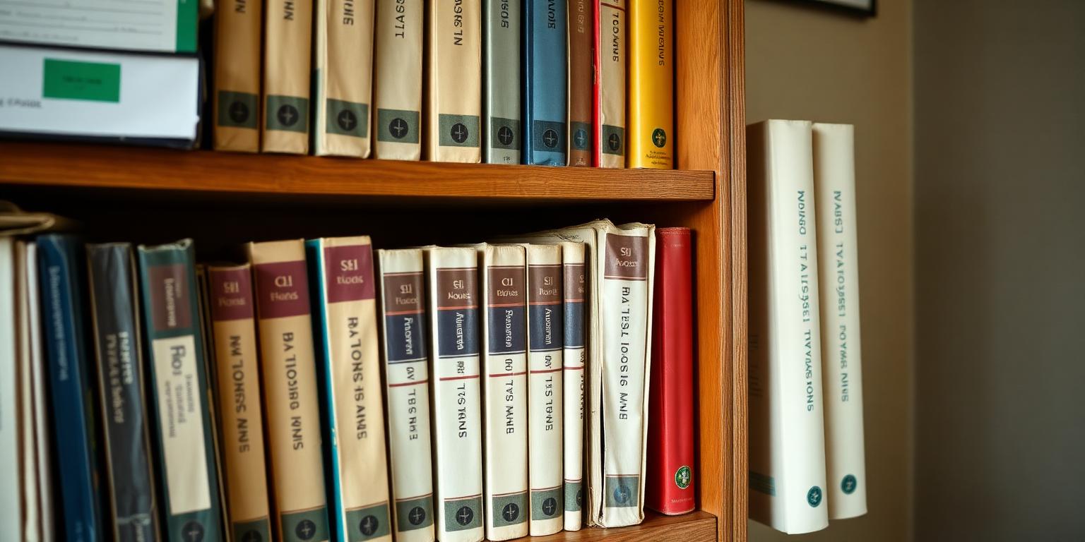 Estante com códigos e livros jurídicos